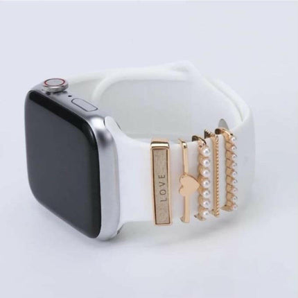 Apple Watch Uyumlu Love Yazılı Kordon Aksesuar/charm Gold Renkli.