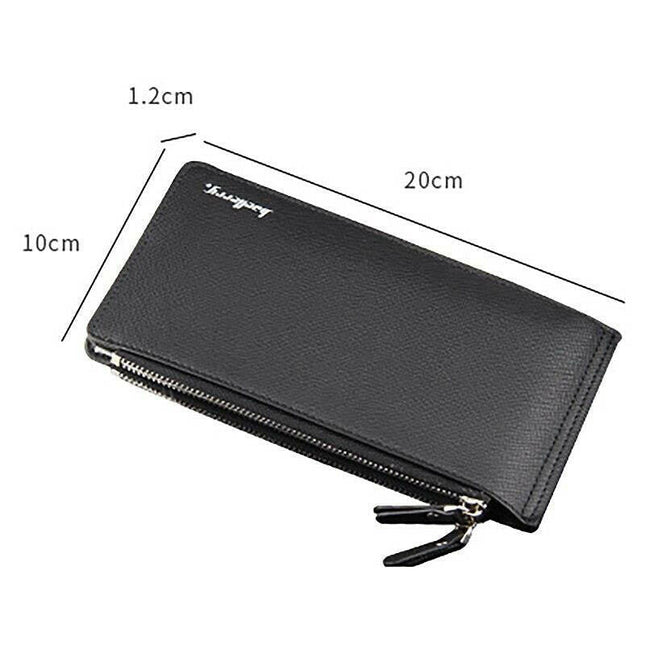 Baellerry 16 Kartlıklı Çift Fermuarlı Uzun Unisex Cüzdan Siyah.