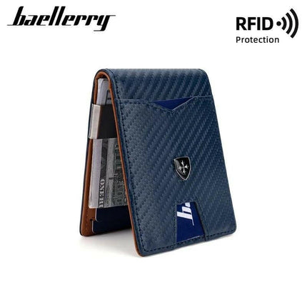 Baellerry Minimalist RFID Koruma Çift Kat Deri Çoklu Kart Cüzdan Erkek Kartlık.