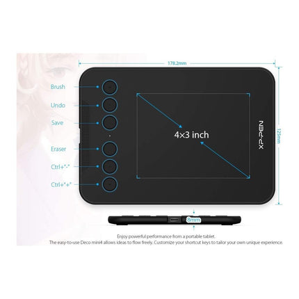 Xp-Pen Deco Mini4 Grafik Tablet Android Windows Ios