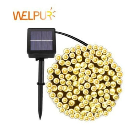 Güneş Enerjili 100 Led 12 M Dize Süs Lambaları Su Geçirmez Dış Mekan Bahçe Aydınlatma.