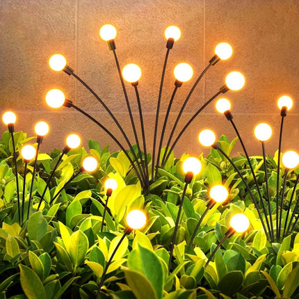2'li Güneş Enerjili 70 cm Firefly Bahçe Lambası 8 LED Aydınlatma Dekoratif Solar Dış Mekan Balkon Yürüyüş Yolu