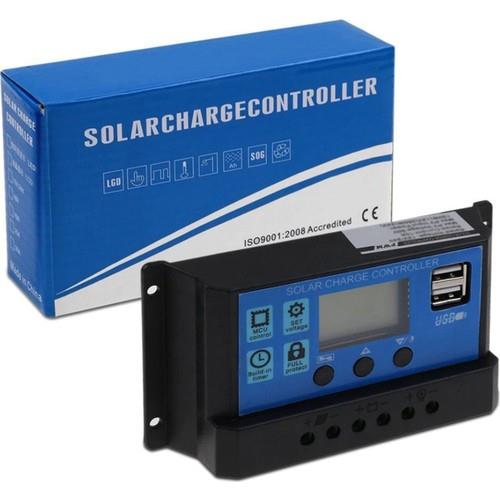300 adet 20A Dijital Güneş Paneli Solar Akü Şarj Kontrol Cihazı 12V 24V