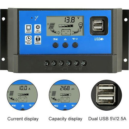 50A Dijital Güneş Paneli Solar Akü Şarj Kontrol Cihazı 12V 24V