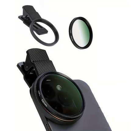 52mm CPL Polarize Telefon Kamera Filtresi Klipsli Döner Yansıma ve Parlama Azaltıcı Lens