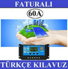 60A Dijital Güneş Paneli Solar Akü Şarj Kontrol Cihazı 12V 24V.