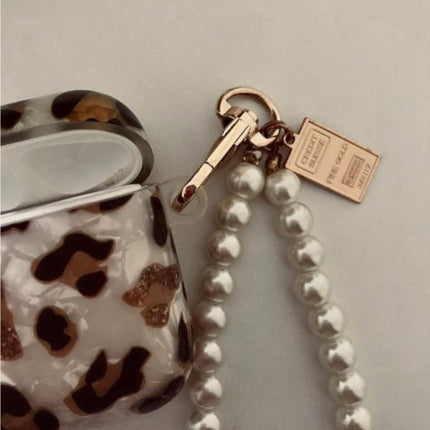 Airpods 1-2 Uyumlu Lüks Leopar Desenli Kulaklık Kılıfı Kopçalı Korumalı Kapak.