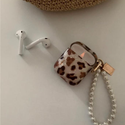 Airpods 1-2 Uyumlu Lüks Leopar Desenli Kulaklık Kılıfı Kopçalı Korumalı Kapak.