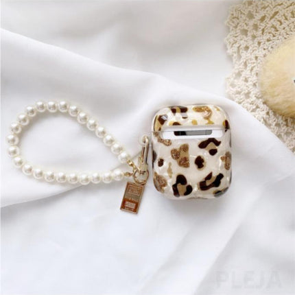 Airpods 1-2 Uyumlu Lüks Leopar Desenli Kulaklık Kılıfı Kopçalı Korumalı Kapak