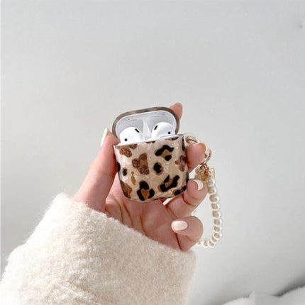 Airpods 1-2 Uyumlu Lüks Leopar Desenli Kulaklık Kılıfı Kopçalı Korumalı Kapak