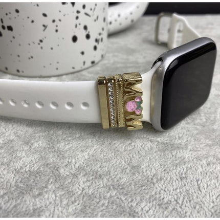 Apple Watch Uyumlu Kordon Aksesuarı Mom Charm Seti Gold