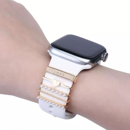 Apple Watch Uyumlu Love Yazılı Kordon Aksesuar/charm Gold Renkli