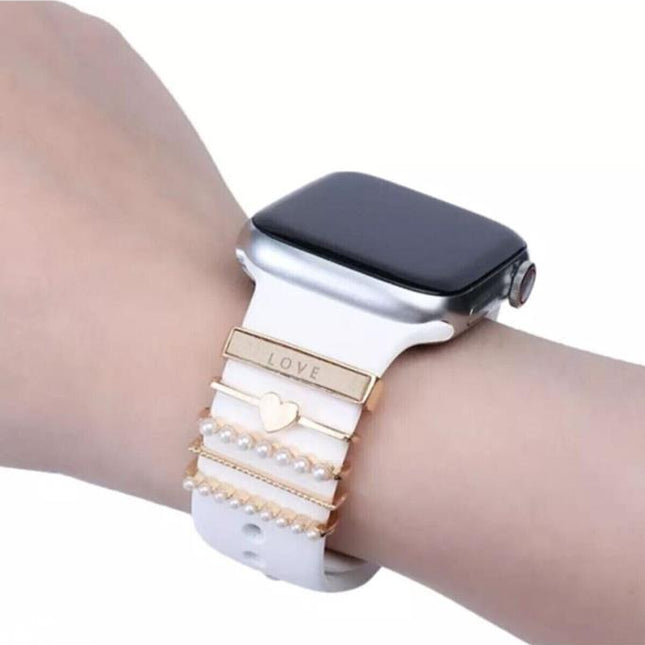 Apple Watch Uyumlu Love Yazılı Kordon Aksesuar/charm Gold Renkli
