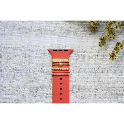 Apple Watch Uyumlu Love Yazılı Kordon Aksesuar/charm Gold Renkli
