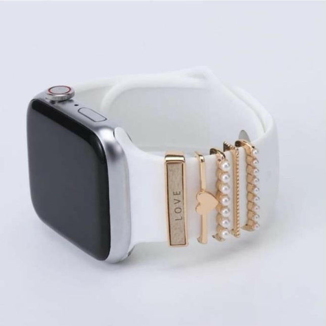 Apple Watch Uyumlu Love Yazılı Kordon Aksesuar/charm Gold Renkli.