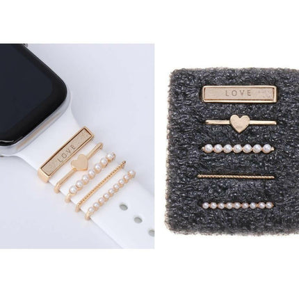 Apple Watch Uyumlu Love Yazılı Kordon Aksesuar/charm Gold Renkli.