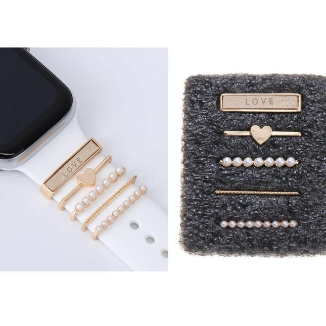 Apple Watch Uyumlu Love Yazılı Kordon Aksesuar/charm Gold Renkli.