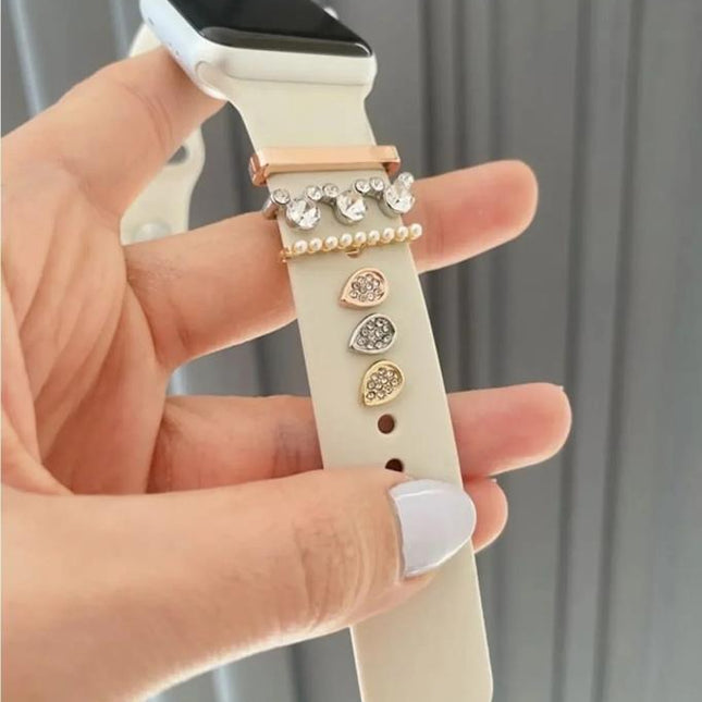 Apple Watch Uyumlu Saat Kordon Aksesuarı Charm Set Tüm Seri Kordonlara Uyumlu Krdn-Charm