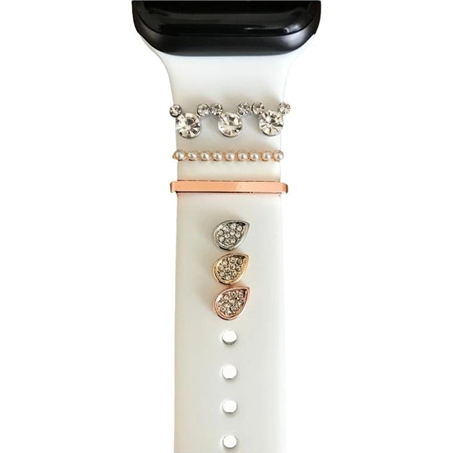 Apple Watch Uyumlu Saat Kordon Aksesuarı Charm Set Tüm Seri Kordonlara Uyumlu Krdn-Charm