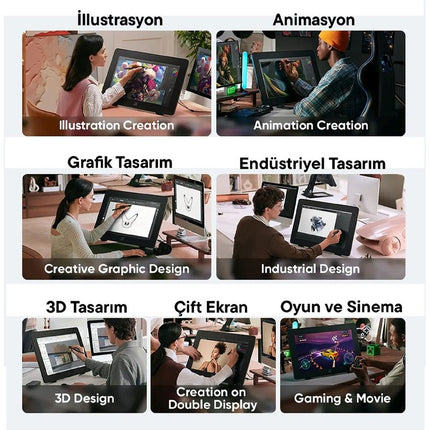 Artist 24 Pro Gen 2 Grafik Tablet 4K Ultravision16K Basınç Dual X3 Styli USB-C Bağlantı Uyumluluğu