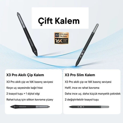 Artist 24 Pro Gen 2 Grafik Tablet 4K Ultravision16K Basınç Dual X3 Styli USB-C Bağlantı Uyumluluğu