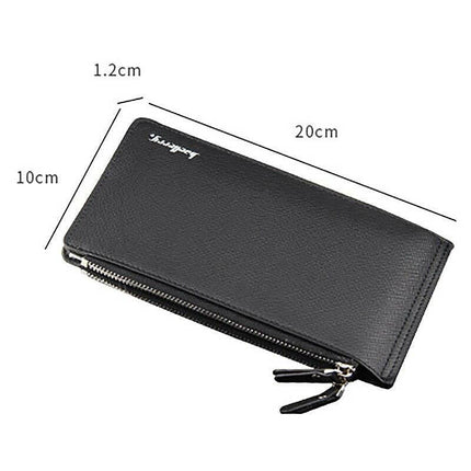 Baellerry 16 Kartlıklı Çift Fermuarlı Uzun Unisex Cüzdan Siyah.