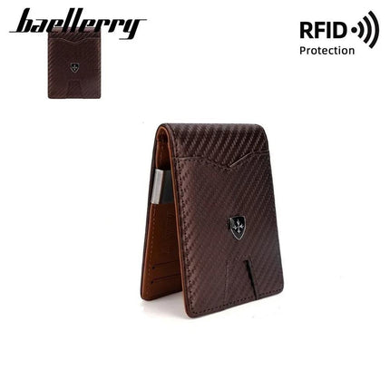 Baellerry Minimalist RFID Koruma Çift Kat Deri Çoklu Kart Cüzdan Erkek Kartlık.