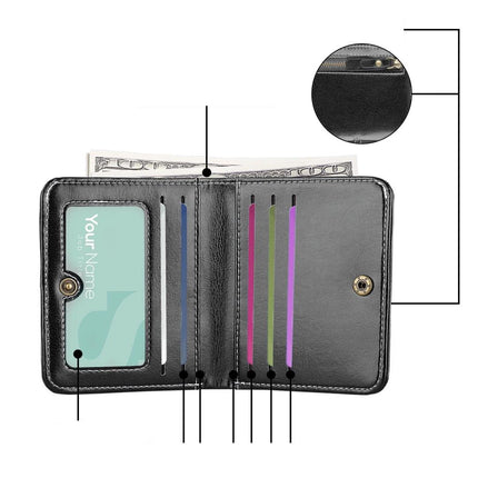 Baellerry Vegan Deri Bozuk Para Gözlü Bol Kartlıklı Mini Kadın Cüzdanı.