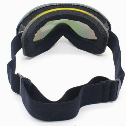 Çift Katman Anti-Sis Siyah Lens UV Snowboard Kayak Gözlüğü.