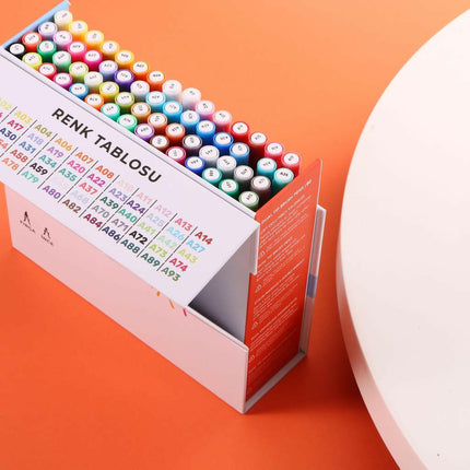 Çift Taraflı Brush Pen 60’lı Marker Kalem Seti Bullet Jurnal Mandala Eskiz Boyama Seti.