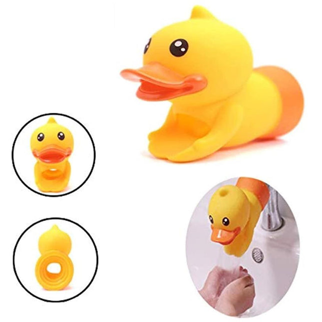 Sarı Ördek Figürlü Çocuklar İçin Eğitici Musluk Uzatma Başlığı