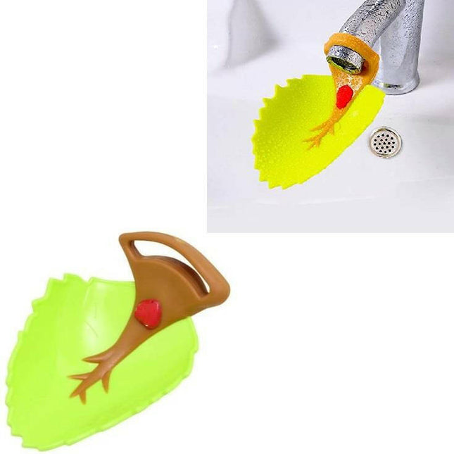 Çocuklar İçin Sevimli Eğitici Musluk Uzatma Başlığı Yaprak Kahverengi Sap.