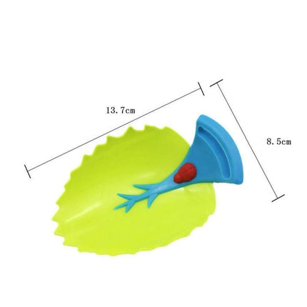 Çocuklar İçin Sevimli Eğitici Musluk Uzatma Başlığı Yaprak Mavi Sap.