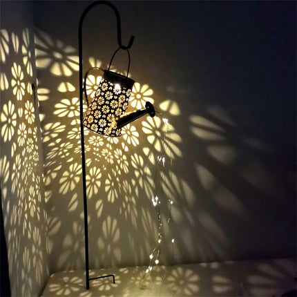 Güneş Enerjili 85 cm Sulama Kovası Bahçe Aydınlatması Dekoratif Solar LED Şelale Efektli Dış Mekan Lambası