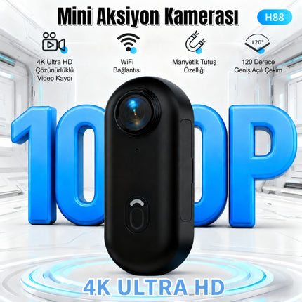 H88 Mini WiFi Vlog Kamerası Motor Spor Aksiyon Kamerası 1080P Full HD 120° Açı