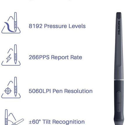 Huion HS611 10 x 6" 8192 Grafik Tablet Space Grey.