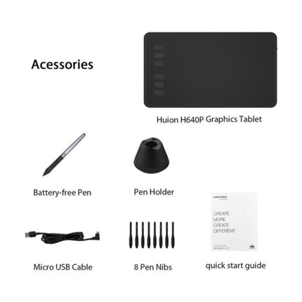 Huion Inspiroy H640P Grafik Çizim Tablet Android Uyumlu