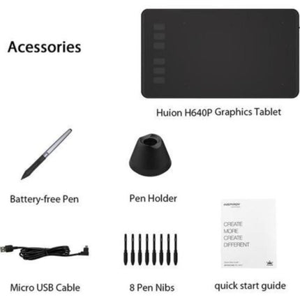 Huion Inspiroy H640P Grafik Çizim Tablet Android Uyumlu