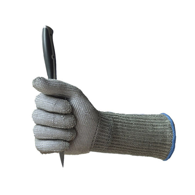 Uzun Kasap Eldiveni Kesilmez Çelik Eldiven Paslanmaz Metal Tel Hasır Örgü