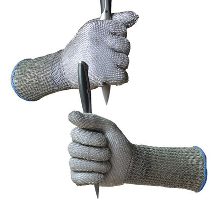 Uzun Kasap Eldiveni Kesilmez Çelik Eldiven Paslanmaz Metal Tel Hasır Örgü