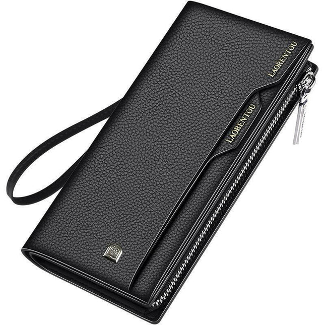 LAORENTOU BUSINESS İTALYAN DERİ-UZUN ERKEK CÜZDAN-ERKEK KARTLIK SİYAH.