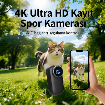 M11 Mini 4K Ultra HD WiFi Aksiyon Kamerası Geniş Açılı 1.5'' Ekranlı Manyetik Spor Kamerası
