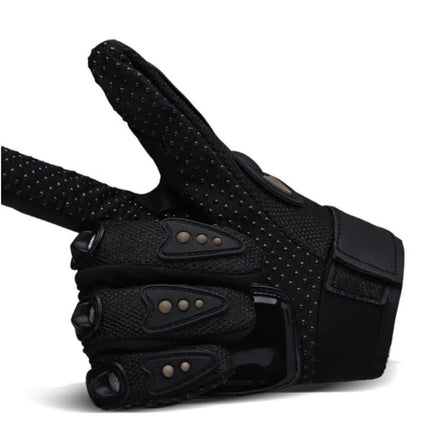 Motosiklet Eldiveni Avuç Içi Korumalı Dokunmatik Uzun Siyah Motor Eldiven Kemik Motorcu Eldiveni.