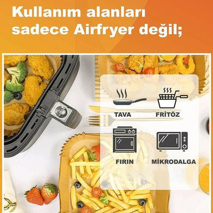 Pisirme Kagidi 100 adet Airfryer Xxl Xl Air Fryer Yagli Kagit Xiaomi Philips Tüm Markalara Uyumlu Kare.