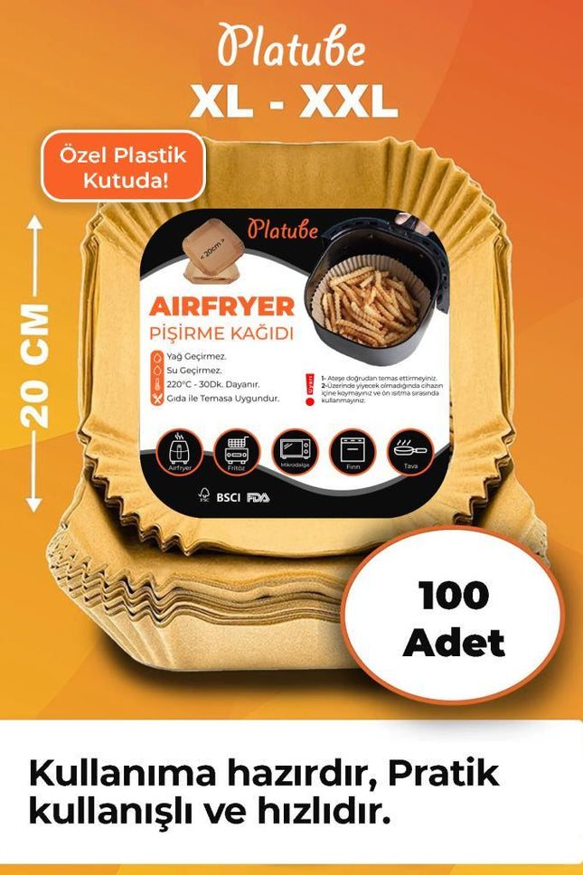 Pisirme Kagidi 100 adet Airfryer Xxl Xl Air Fryer Yagli Kagit Xiaomi Philips Tüm Markalara Uyumlu Kare