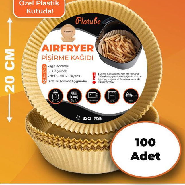 Pisirme Kagidi 100 adet Airfryer Xxl Xl Yagli Kagit Xiaomi Philips Tüm Markalara Uyumlu Yuvarlak