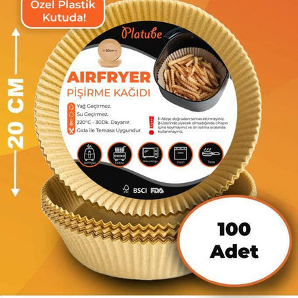 Pisirme Kagidi 100 adet Airfryer Xxl Xl Yagli Kagit Xiaomi Philips Tüm Markalara Uyumlu Yuvarlak.