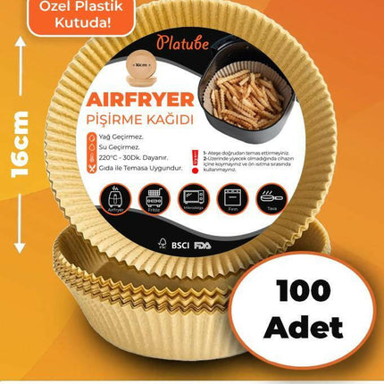 Pisirme Kagidi 100 adet Airfryer Yagli Kagit Xiaomi Philips Air Fryer Tüm Markalara Uyumlu Yuvarlak.