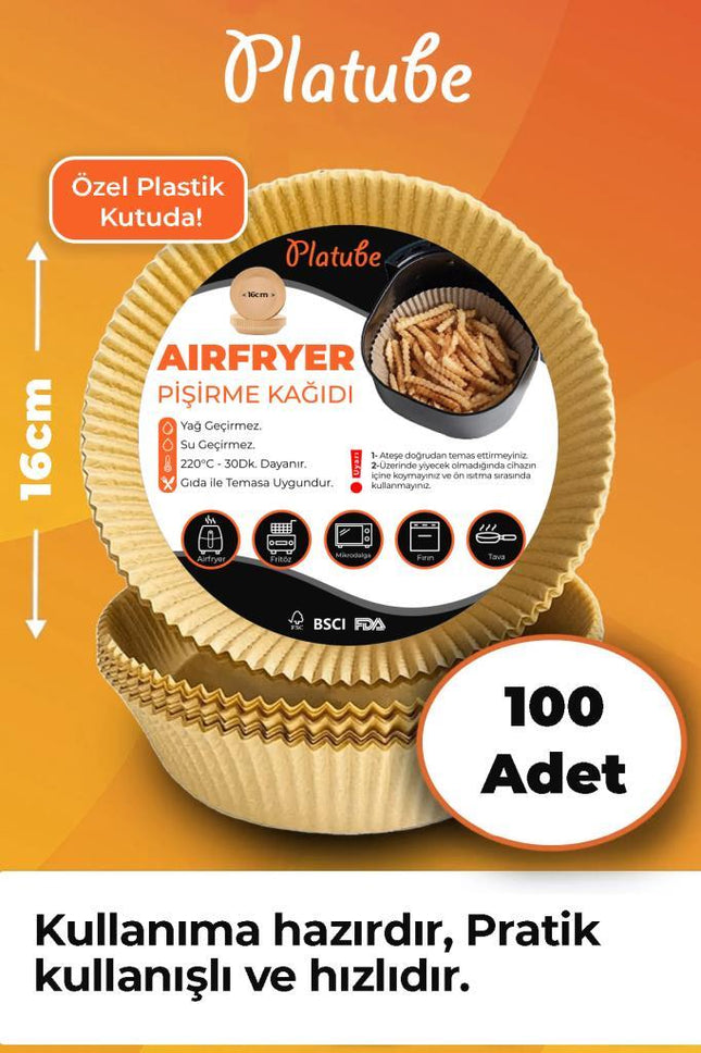 Pisirme Kagidi 100 adet Airfryer Yagli Kagit Xiaomi Philips Air Fryer Tüm Markalara Uyumlu Yuvarlak
