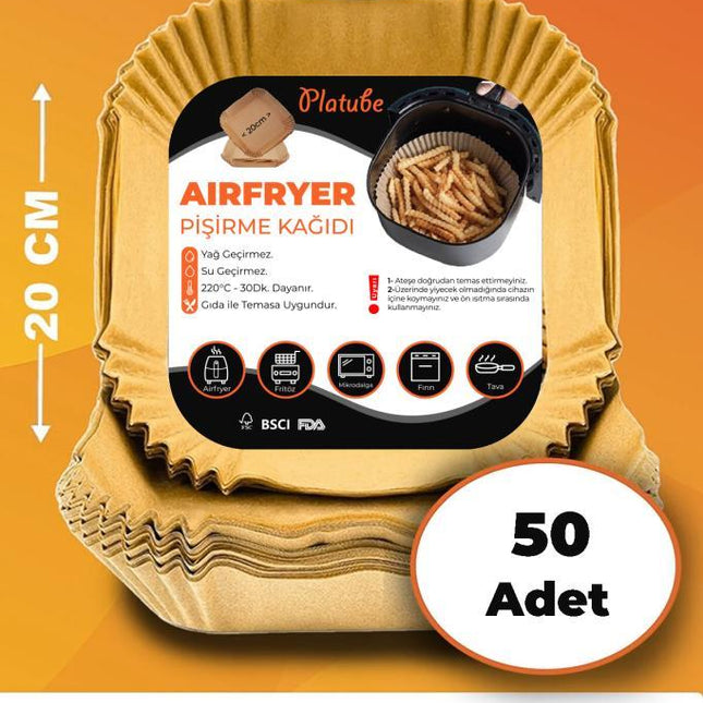 Pisirme Kagidi 50 adet Airfryer Xxl Xl Air Fryer Yagli Kagit Xiaomi Philips Tüm Markalara Uyumlu Kare